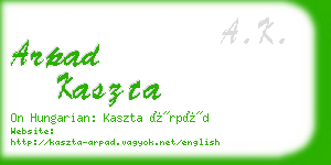 arpad kaszta business card